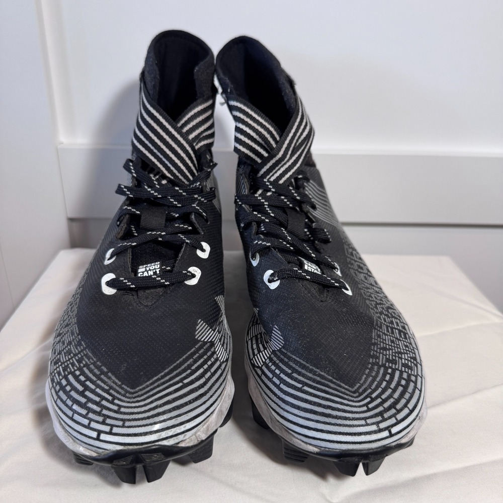 Under Armour UA‎ Highlight Franchise Black White Football Cleats Mens 11.5